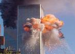 NY's World Trade Center towers being hit by airplanes on 911